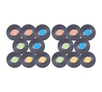 DELORIGIN 14pcs 9.8 Inch Rock and Roll Music Paper Stickers 4 Colors Vinyl Records Bulletin Board Cutouts Record Party Decoration Cutouts Wall CD Decor Signs for Retro Theme Party Music Classroom