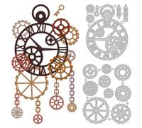 DELORIGIN 15 Styles Gear Clock Cutting Dies Card Borders Stitch Die Cut Carbon Steel Die Cuts Stencils Card Scrapbooking Embossing Template Dies for DIY Paper Craft Albums Gift Card Decor