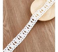 DELORIGIN 15 Yards Cotton Flower Hollow Lace Ribbon, Embroidery White Lace Trim Vintage Lace Fabric for Sewing DIY Gift Wrap Scrapbooking Dollies Bridal Shower Wedding Decor