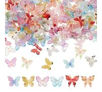 DELORIGIN 150Pcs Mini Resin Butterfly 3 Styles Miniatures Butterfly Ornaments Tiny Insect Figurines for Scrapbooking DIY Crafts Fairy Garden Micro Landscaping Party Home Office Decoration