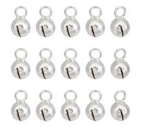 DELORIGIN 15pcs 925 Sterling Silver bell Pendant Soniferous Bell Charm Mini Bell Pendant Jewelry Findings with Jump Rings Christmas Jingle Bell Dangle Charm for Bracelet Necklace Jewelry Making