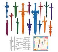 DELORIGIN 15styles Swords Cutting Dies Card Making Die Stencil Carbon Steel Die Cuts Card DIY Scrapbooking Cuts Stencils Paper Embossing Template for Greeting Cards Paper Craft Album Invitation Decor