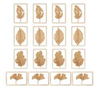 DELORIGIN 16Pcs Brass Leaf Bookmark Hollow Rectangle with Leaf Bookmarks Clip Gold Plant Leaves Reading Mark Accessories Paper Page Label for Book Lover Teacher Writer Readers Gift 1.7x1.1inch