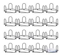 DELORIGIN 16pcs Metal Coaster Holder Racks Iron Coasters Storage Rack Stand Organizer for Both Round and Square Black Hexagon Storage Holder Bulk Fit 8 Pieces Coasters for Home Bar Office