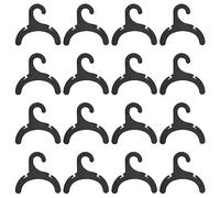 DELORIGIN 16pcs Pet Clothes Hanger, Black Plastic Apparel Hangers for Dog Cat Mini Clothes Hangers Non-Slip Pet Costume Racks for Pet Puppy Small Clothes Organizer, 6.3x6.4x0.2 inch