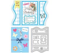 DELORIGIN 17pcs Greeting Card Border Cutting Dies Card Borders Stitch Die Cut Sewing Carbon Steel Die Cuts Stencils Card Scrapbooking Embossingb Template Dies for Craft Paper Making Albums Gift Decor