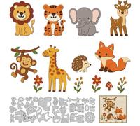 DELORIGIN 17styles Cute Forest Animals Metal Cutting Dies Die Cuts for Card Making Decorative Embossing Stencils Dies Template for DIY Scrapbooking Photo Album Paper Cards Invitation Art Craft Party
