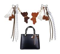 DELORIGIN 2 Pcs Nylon Rope Keychain Leather Bag Charms Designer Dachshund Purse Charm Bow Camera Rope Keychains Decorative Pendant for Women's Keychains Handbag Purse Backpack Gifts