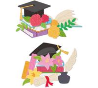 DELORIGIN 2 Sets 2025 Graduation Season Cutting Dies 2 Styles Card Borders Stitch Die Cut Sewing Carbon Steel Die Cuts Stencils Card Making Scrapbooking Embossingb Template for Craft Albums Card Decor