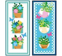 DELORIGIN 2 Styles 3D Potted Plant Frame Cutting Dies Card Borders Stitch Die Cut Carbon Steel Die Cuts Stencils Card Scrapbooking Embossing Template Dies for DIY Paper Craft Albums Gift Decor
