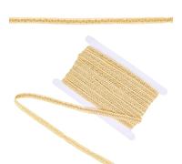 DELORIGIN 20 Yards Gold Gimp Braid Trim 3/8 Inch Sewing Braid Fabric Trim Handmade Elegant Decorative Woven Trims for DIY Crafts Costume Making Upholstery Gift Packaging Wedding Festival Decor