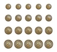 DELORIGIN 20pcs Antique Bronze Sailboat Button 4 Size Alloy Buttons Vintage Shank Buttons Flat Round with Ship Decor Buttons Clothing Accessories for Sewing Blazer Suits Sport Coat Uniform Jacket