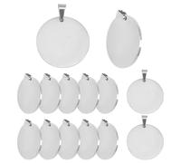 DELORIGIN 20Pcs Silver Stamping Blanks Metal Round Charms Stainless Steel Engraving Blanks 1" Circle Blank Pendant Stamping Tags With Hole for Necklace Pet Collar ID Name Tags Jewelry Making