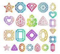 DELORIGIN 24 Styles Diamond Metal Cutting Dies Various Gemstones Die Cuts Carbon Steel Stencils Scrapbooking Embossing Template Dies for Card Making Greeting Invitation Photo Album Decor DIY Craft
