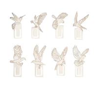 DELORIGIN 24Pcs 8 Styles Bird Metal Bookmarks Silver Stainless Steel Book Clips Book Page Label for Reading Book Lovers Writers Students Teacher Thanksgiving Christmas Back to School Gift