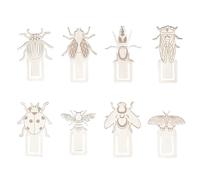 DELORIGIN 24Pcs 8 Styles Insect Metal Bookmarks Silver Stainless Steel Book Clips Book Page Label for Reading Book Lovers Writers Students Teacher Thanksgiving Christmas Back to School Gift