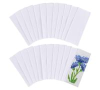DELORIGIN 24Pcs Blank Cross Stitch Bookmark White Cotton Fabric Bookmarks Kits Rectangle DIY Embroidery Edge Blank Bookmarks for Beginners and Craft Enthusiasts Crosstitch Projects 7.5x2.7inch
