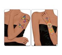 DELORIGIN 2pcs Arm Forearm Painting Practice Board A4 Size Reusable Makeup Painting Practice Board Stage Makeup Exercise Tool Facial Face Paint Supplies for Makeup Beginner(Back of Hand)