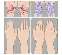 DELORIGIN 2pcs Arm Painting Practice Board A4 Size Reusable Makeup Painting Practice Board Stage Makeup Exercise Tool Facial Face Paint Supplies for Makeup Beginner(Wrist, Back of Hand)