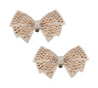 DELORIGIN 2Pcs Bow Shoe Clips Accessories Women Wedding Rhinestone Bow Shoe Buckles Bridal Removable Shoe Clips Bowknot Shoes Buckle Bag Clothing Hair Decorations for Women Shoes Decoration