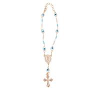 DELORIGIN 2pcs Car Rosary for Rearview Mirror Evil Eye Beads Cross Hanging Decoration Lucky Pendant for Car Interior Decoration Gift Giving Clothing Accessories Worship Amulet Bracelet