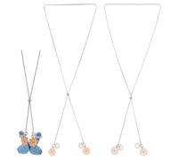 DELORIGIN 2Pcs Earphone Cord Strap With Anti-Lost 304 Stainless Steel Chain Holder with Daisy Pendant Adjustable Wireless EarBuds Lanyard Neck Cord Compatible with Most