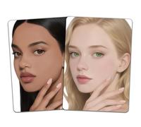 DELORIGIN 2pcs Face Painting & Nails Practice Board, A4 Reusable Makeup Exercise Board Nail Art Practice Sheets Template Stage Festival Facial Profile Paint Supplies for Makeup Nail Artist Beginner