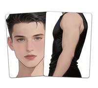 DELORIGIN 2PCS Face Painting Practice Board, A4 Reusable Body Painting Practice Board Arm Paint Exercise Template Stage Festival Makeup Training Tool for Painter Beginner (Man Arm & Face)