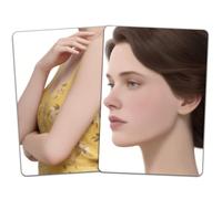 DELORIGIN 2PCS Face Painting Practice Board, A4 Reusable Body Painting Practice Board Arm Paint Exercise Template Stage Festival Makeup Training Tool for Face Painter Beginner (Woman Arm & Side Face)