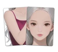 DELORIGIN 2PCS Face Painting Practice Board, A4 Reusable Body Painting Practice Board Arm Paint Exercise Template Stage Festival Makeup Training Tool for Face Painter Beginner (Silver - haired Woman)