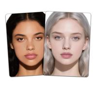 DELORIGIN 2Pcs Face Painting Practice Board, A4 Reusable Makeup Paint Practice Boards Face Painting Exercise Template Stage Makeup Exercise Tool Supplies for Beginner(Dark and light Skin Women)