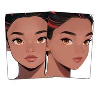 DELORIGIN 2Pcs Face Painting Practice Board, A4 Reusable Makeup Paint Practice Boards Face Painting Exercise Template Stage Makeup Exercise Tool Supplies for Beginner(Black Red Hair Women)