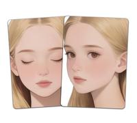 DELORIGIN 2PCS Face Painting Practice Board, A4 Reusable Makeup Practice Board Facial Paint Exercise Template Stage Festival Makeup Training Tool for Face Painter Beginner (Blonde)