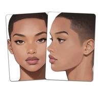 DELORIGIN 2pcs Face Painting Practice Board A4 Size Reusable Makeup Painting Practice Boards Template Stage Makeup Exercise Tool Facial Paint Supplies for Face Artist Beginner(Crew Cut Woman)