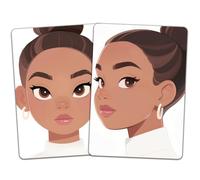 DELORIGIN 2pcs Face Painting Practice Board A4 Size Reusable Makeup Painting Practice Boards Template Stage Make-up Exercise Tool Facial Paint Supplies for Makeup Beginner(Topknot Women)