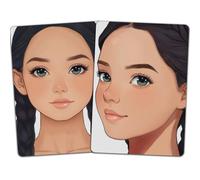 DELORIGIN 2pcs Face Painting Practice Board Reusable Makeup Painting Women Practice Board Painting Excersize Template Stage Make-up Painting Tool Facial Painting Supplies for Makeup Artist Beginner