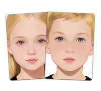 DELORIGIN 2PCS Face Painting Practice Board, Reusable Makeup Practice A4 Board Facial Paint Exercise Template Stage Festival Carnival Make-up Training Sheet for Makeup Artist Apprentice (Blonde Hair)