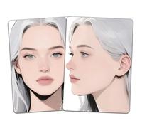 DELORIGIN 2PCS Face Painting Practice Board, Reusable Makeup Practice Board A4 Facial Painting Template Stage Festival Carnival Makeup Training Tool for Face Painter Beginner (Silver Hair Woman)