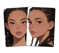 DELORIGIN 2PCS Face Painting Practice Board, Reusable Makeup Practice Board A4 Facial Painting Template Stage Festival Carnival Makeup Training Tool for Face Painter Beginner (Black Dreadlocks Woman)