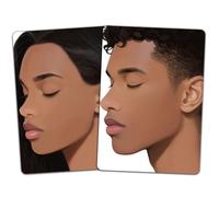 DELORIGIN 2PCS Face Painting Practice Board, Reusable Makeup Practice Board A4 Facial Painting Template Stage Festival Carnival Makeup Training Tool for Face Painter Beginner (Black Woman Man)