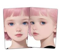 DELORIGIN 2PCS Face Painting Practice Board, Reusable Makeup Practice Board A4 Facial Painting Template Stage Festival Carnival Makeup Training Tool for Face Painter Beginner (Pink Hair Woman)
