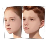 DELORIGIN 2PCS Face Painting Practice Board, Reusable Makeup Practice Board A4 Facial Painting Template Stage Festival Carnival Makeup Training Tool for Face Painter Beginner (Brown Hair Woman & Man)
