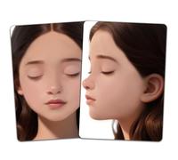 DELORIGIN 2PCS Face Painting Practice Board, Reusable Makeup Practice Board A4 Facial Painting Template Stage Festival Carnival Makeup Training Tool for Face Painter Beginner (Woman With Closed Eyes)