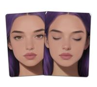 DELORIGIN 2PCS Face Painting Practice Board, Reusable Makeup Practice Board A4 Facial Painting Template Stage Festival Carnival Makeup Training Tool for Face Painter Beginner (Purple Hair Woman)