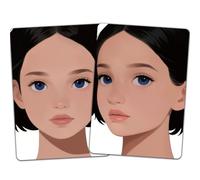 DELORIGIN 2PCS Face Painting Practice Board, Reusable Makeup Practice Board A4 Facial Painting Template Stage Festival Carnival Makeup Training Tool for Face Painter Beginner (Black Curly Hair Woman)