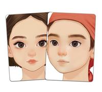 DELORIGIN 2pcs Face Painting Practice Board Reusable Makeup Practice Mannequin Face Painting Exercise Template Stage Painting Tool Facial Painting Supplies for Beginner