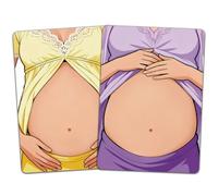 DELORIGIN 2PCS Face Painting Practice Boards, Reusable Makeup Practice Board A4 Facial Painting Template Stage Festival Carnival Makeup Tool for Painter Beginner (Pregnant Woman's Belly)