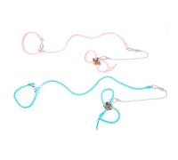 DELORIGIN 2pcs Hamster Traction Rope 2 Color Gliders Harness Leash Set Small Animal Adjustable Traction Vest Hamster Harness Leash for Squirrels Hamsters Rats Gerbils Reptiles Bearded Dragon Lizards