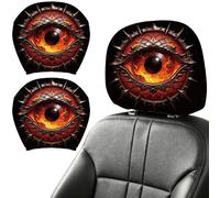 DELORIGIN 2PCS Monster Eyes Car Headrest Cover, Elastic Universal Auto Headrest Protector, Washable Car Seat Pillow Cover for SUV Sedan Van Truck, Vehicle Interior Accessories for Women Men