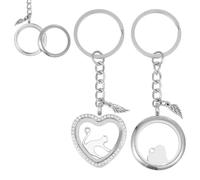 DELORIGIN 2PCS Pet Ashes Keychain Dog Hair Keepsake Fur Locket Keychain Cat Dog Remembrance Jewelry with Wing Heart Rhinestone Pet Memorial Urn Keyring for Cats Dogs Women Men Loss Pet Sympathy Gift